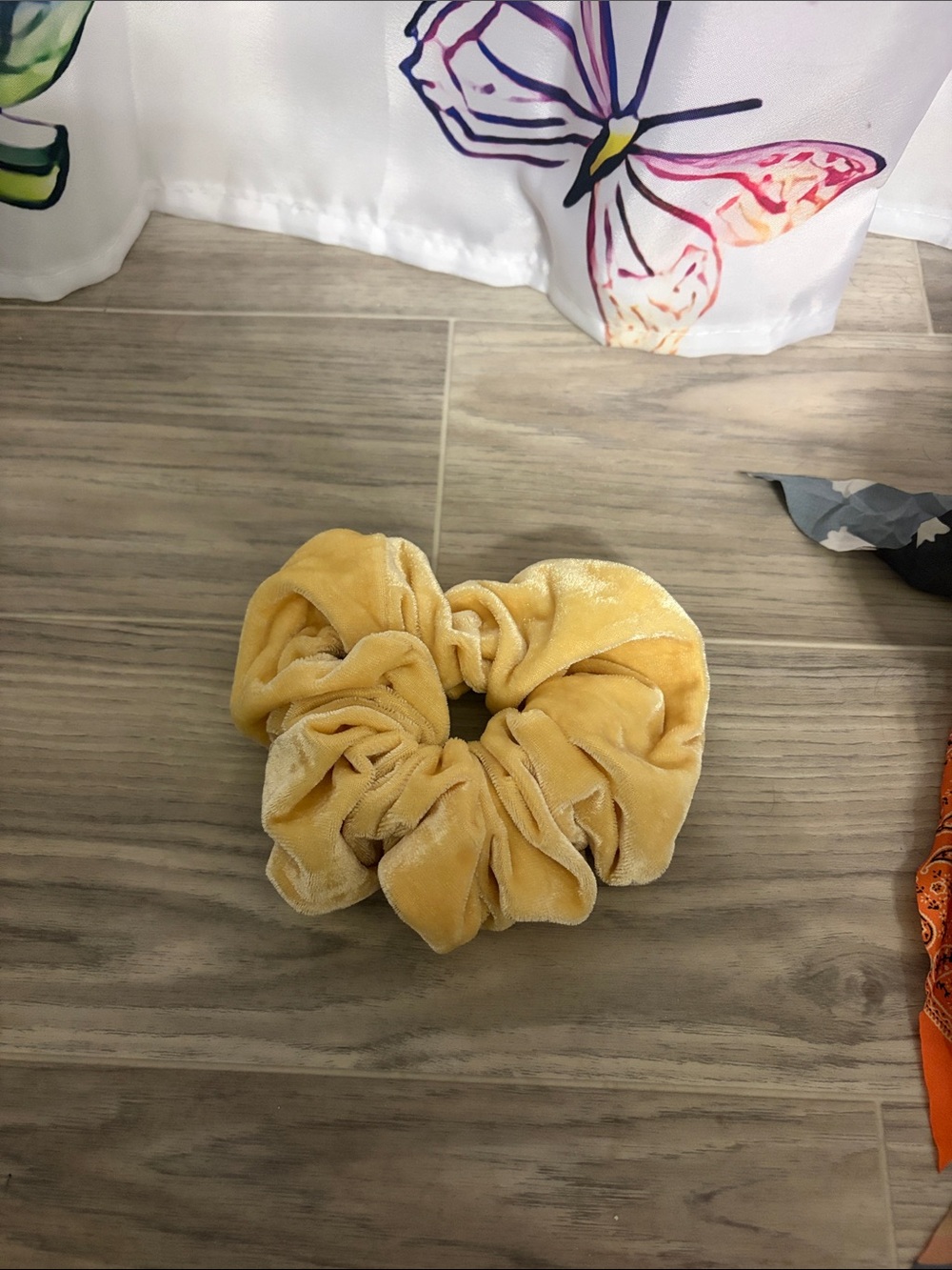 Velvet Hair Scrunchie - Yellow